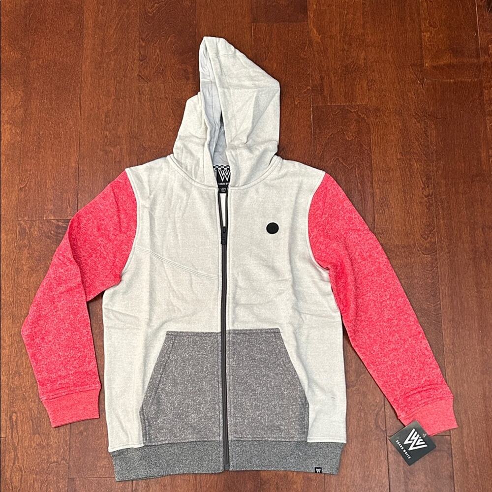 Shaun White Kids Hoodie - Light Gray, Red, and Dark Gray, Size Large 12/14, NWT
